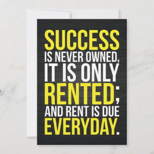 Success Is Never Owned Thank You Card
