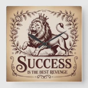 Success Is The Best Revenge Square Wall Clock