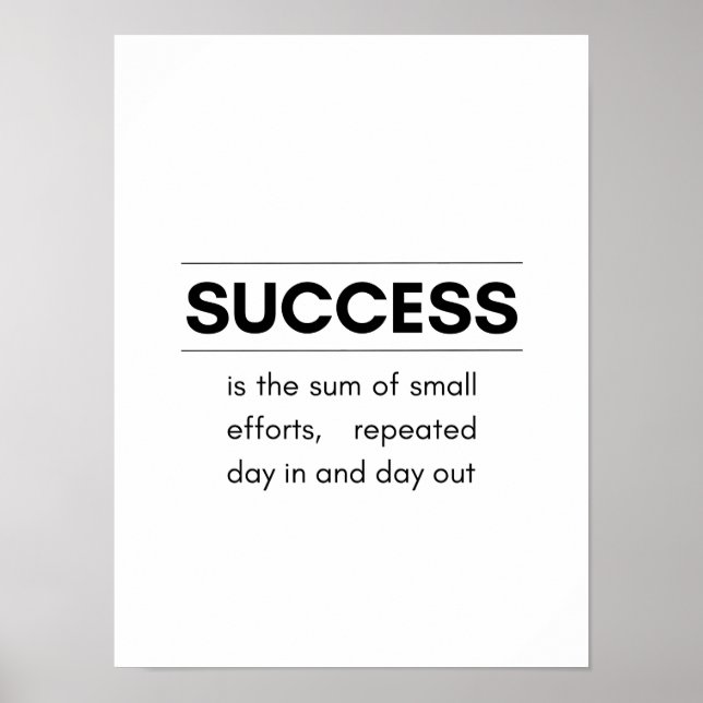 Success is the sum of small efforts - Motivational Poster (Front)