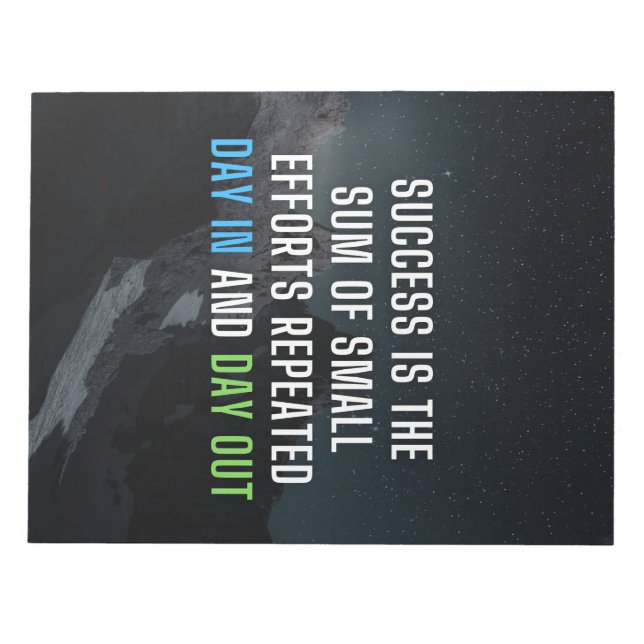 Success Is The Sum Of Small Efforts Notepad (Front)