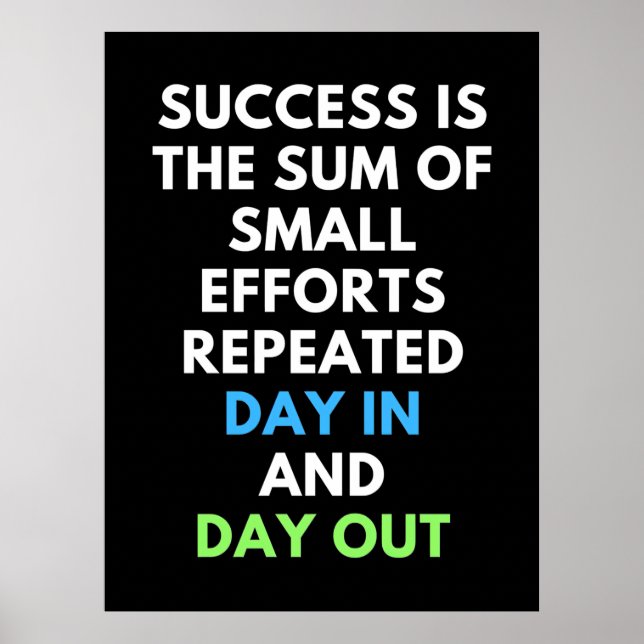 Success Is The Sum Of Small Efforts Poster (Front)