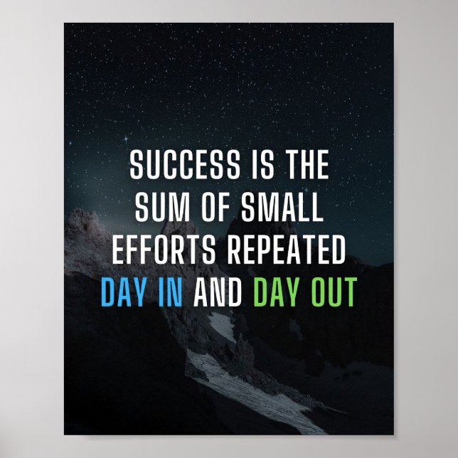 Success Is The Sum Of Small Efforts Poster (Front)