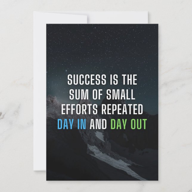 Success Is The Sum Of Small Efforts Save The Date (Front)