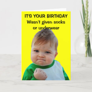 Success kid birthday card
