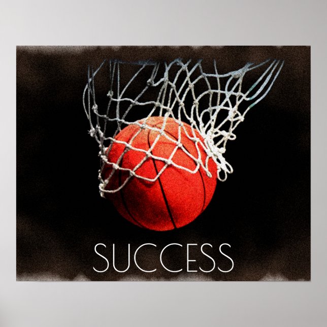 Success Motivational Basketball Trend Stylish Cool Poster (Front)