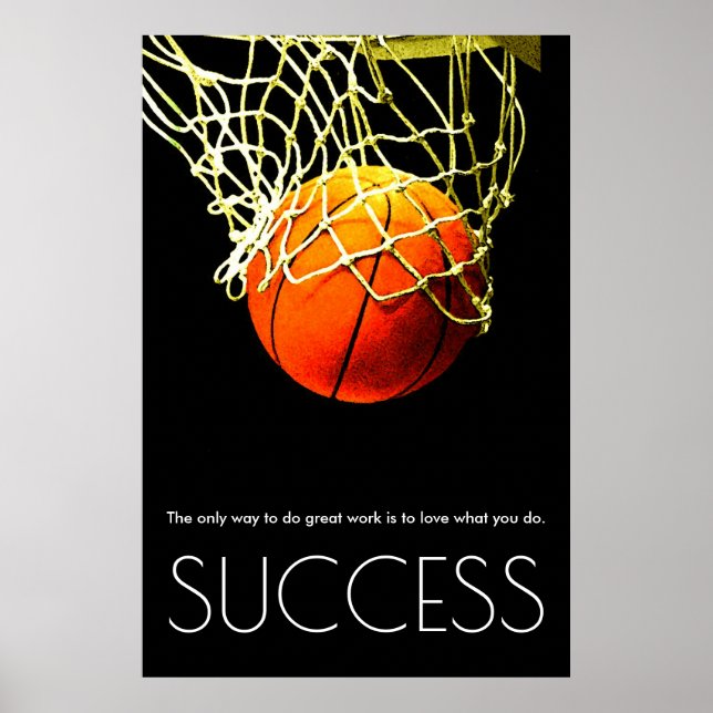 Success Motivational Basketball Trendy Poster (Front)
