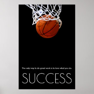 Success Motivational Basketball Trendy Stylish Poster