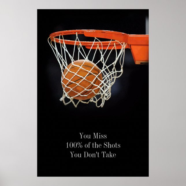 Success Motivational Quote Basketball Poster (Front)