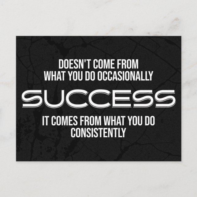 Success Motivational Quote Postcard (Front)