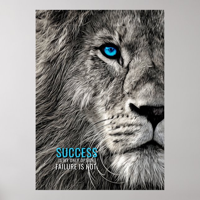 Success My Only Option Motivational Quote Poster (Front)