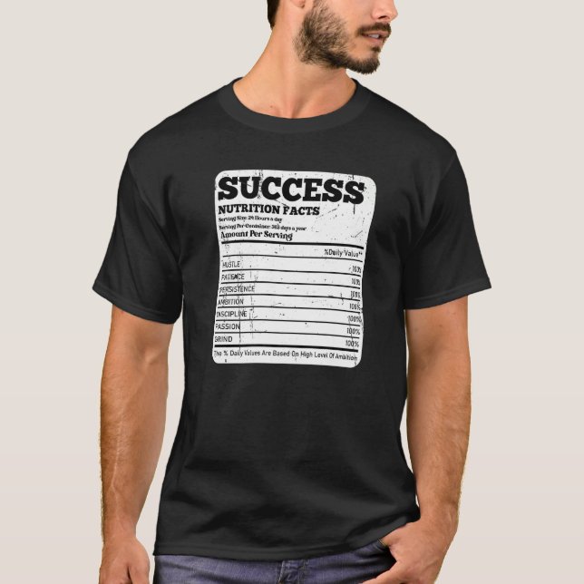 Success Nutritional Facts Label T-Shirt (Front)
