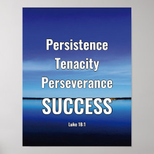 SUCCESS   Persist Persevere   Scripture BLUE Poster