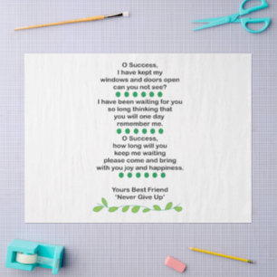Success Poetry Inspirational Motivational Tissue Paper