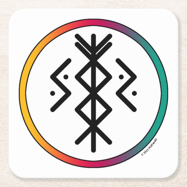 Success & Prosperity Bindrune Paper Coaster (Front)