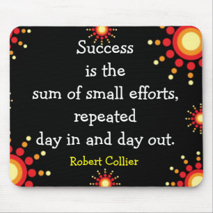 Success Quotation Black Mousepad