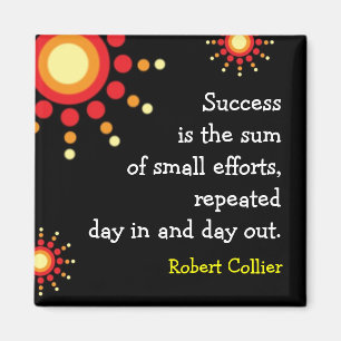 Success Quotation Motivational Black Magnet