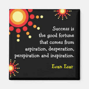 Success Quotation Motivational Black Magnet