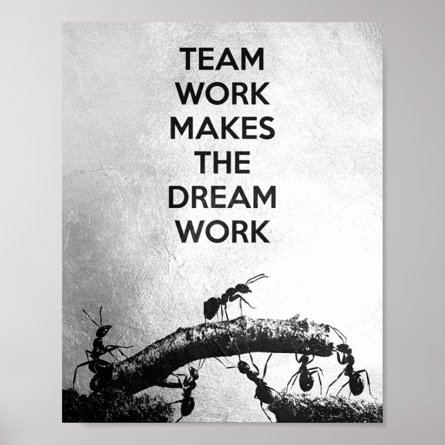 Success Quote Teamwork Makes The Dreamwork Poster (Front)