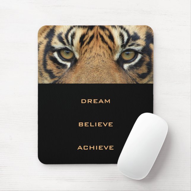Success Quote Tiger Eyes Animal Modern Vertical Mouse Mat (With Mouse)