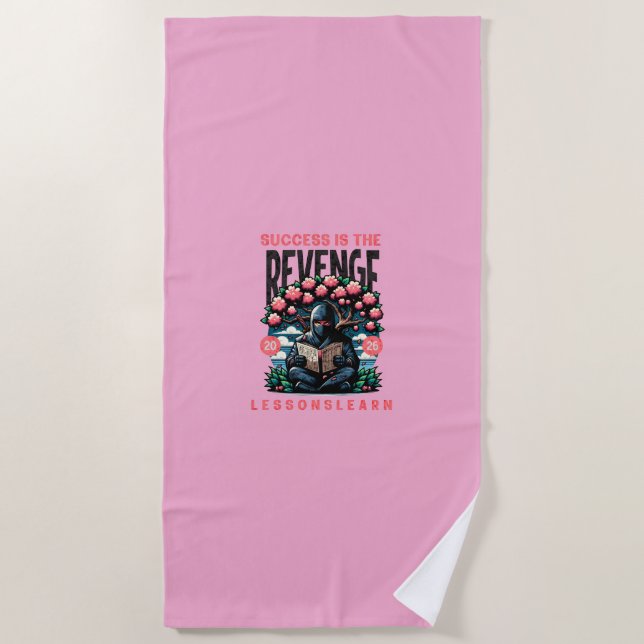  SUCCESS REVENGE LESSONS LEARN BEACH TOWEL  (Front)