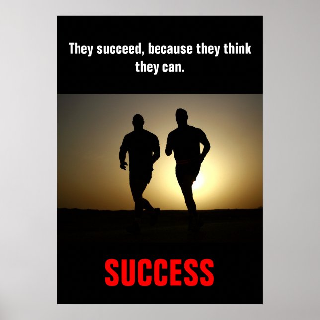 Success Running Fitness Training Motivational Poster (Front)