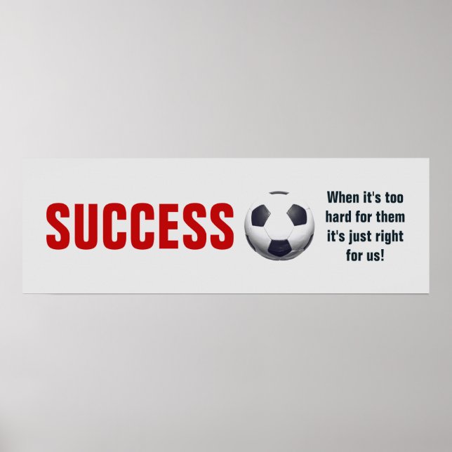 Success Soccer Football Motivational Inspirational Poster (Front)