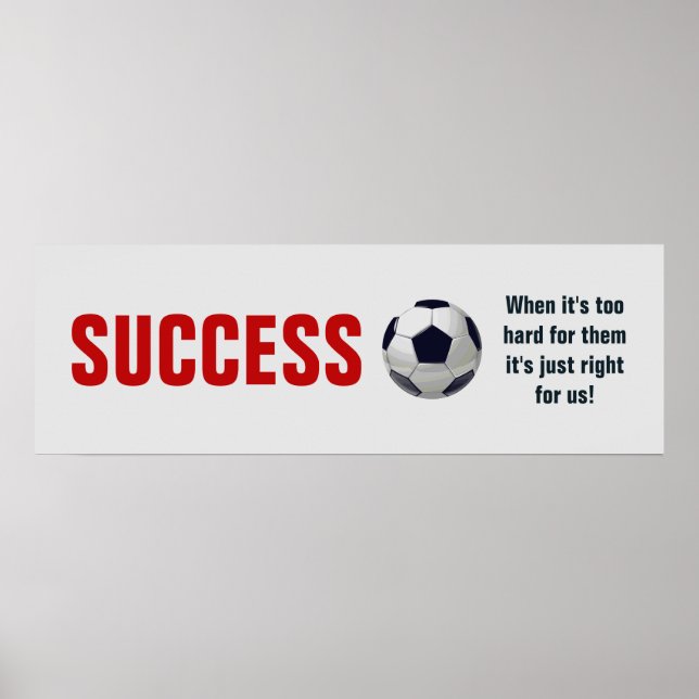 Success Soccer Football Motivational Inspirational Poster (Front)