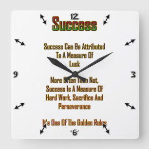 Success Square Wall Clock