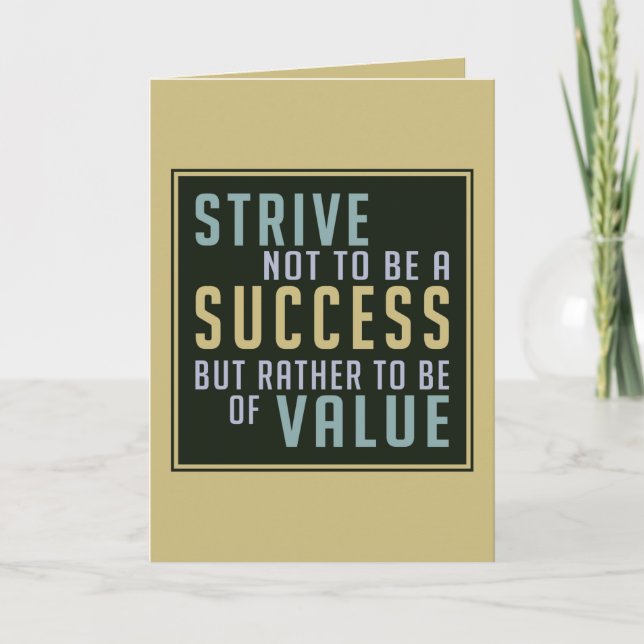 Success & Value Motivational greeting card (Front)
