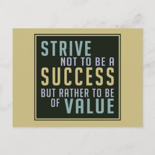 Success & Value Motivational postcard