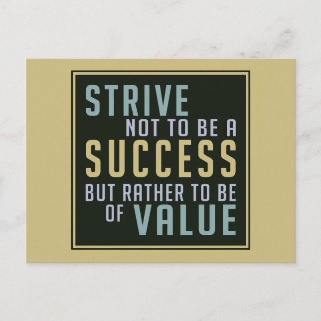 Success & Value Motivational postcard (Front)