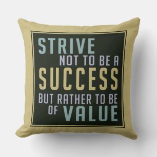 Success & Value Motivational throw pillow