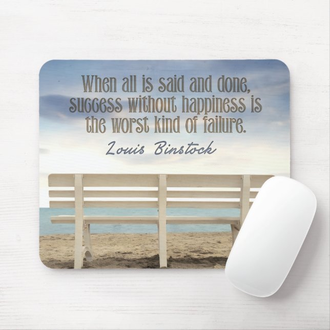 "Success without happiness" Inspirational Quote Mouse Mat (With Mouse)
