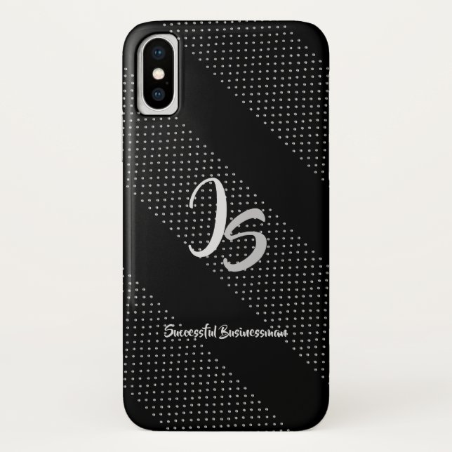 "Successful Businessman" Personal Silver Monogram Case-Mate iPhone Case (Back)