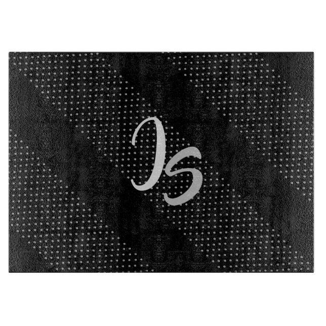 Successful Businessman Personal Silver Monogram Cutting Board (Front)