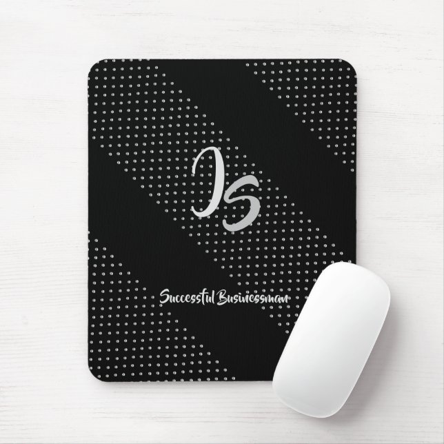 "Successful Businessman" Personal Silver Monogram Mouse Mat (With Mouse)