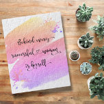 Successful Woman Chic Pink Watercolor Typography Jigsaw Puzzle<br><div class="desc">“Behind every successful woman is herself.” So who needs Prince Charming? Make your own “happily ever after” and embrace “girl power” whenever you work on this stylish, colorful, inspirational feminist jigsaw puzzle with sweet black handwritten script typography overlaying a yellow, peach, pink and purple ombre watercolor splash. Makes a great...</div>