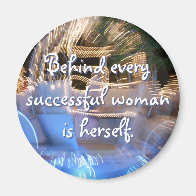 Successful woman power quote blue gold coach photo magnet (Front)