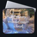 Successful Woman Quote Script Gold Coach Photo Laptop Sleeve<br><div class="desc">“Behind every successful woman is herself.” Who needs Prince Charming? Make your own “happily ever after” and embrace “girl power” whenever you use this colourful inspiration quote photography neoprene laptop sleeve. This sleeve comes in three sizes: 15", 13", and 10”. Makes a great gift for someone special! You can easily...</div>