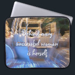 Successful Woman Quote Script Gold Coach Photo Laptop Sleeve<br><div class="desc">“Behind every successful woman is herself.” Who needs Prince Charming? Make your own “happily ever after” and embrace “girl power” whenever you use this colourful inspiration quote photography neoprene laptop sleeve. This sleeve comes in three sizes: 15", 13", and 10”. Makes a great gift for someone special! You can easily...</div>