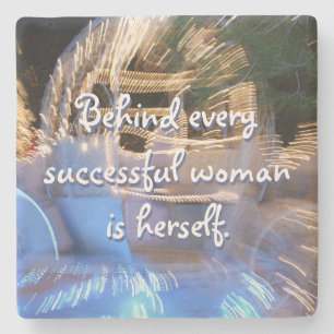 Successful Woman Quote Sparkly Gold Coach Photo Stone Coaster
