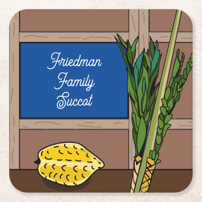 Succot Paper Coasters Personalised (Front)