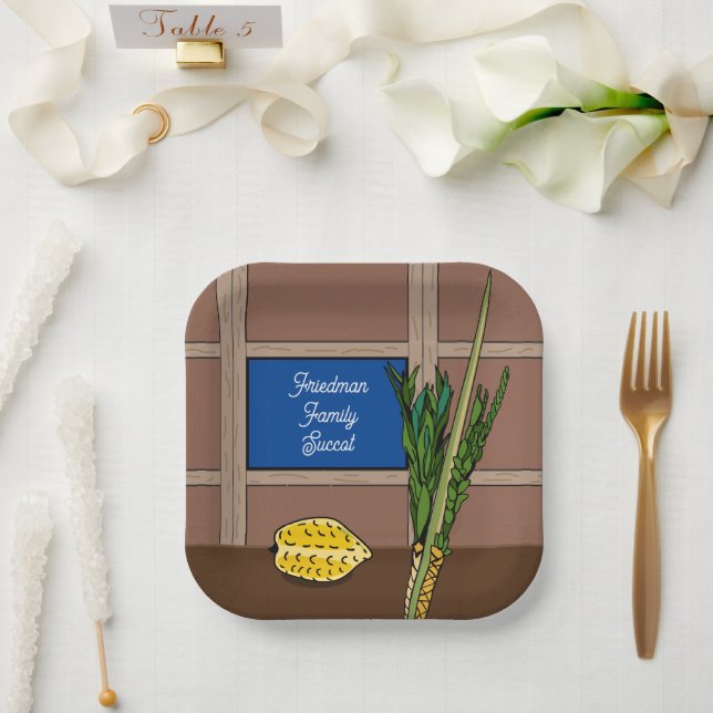 Succot Personalised Paper Plates (Wedding)
