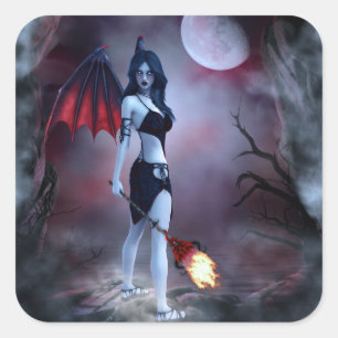 Succubus Fantasy Square Sticker
