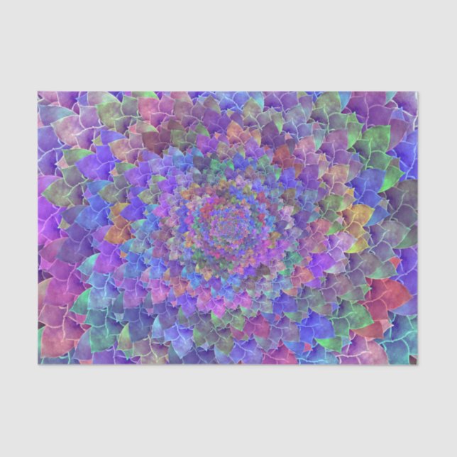 Succulent Abstract Art Floral Purple Colourful Tissue Paper (Front)