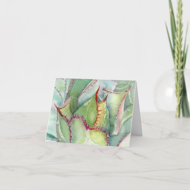 Succulent Agave shawii greeting card (Front)