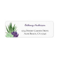 Succulent and Aloe Vera Return Address Label