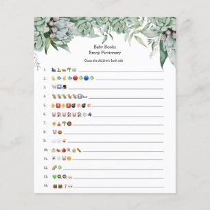 Succulent and Eucalyptus Baby Books Emoji Game