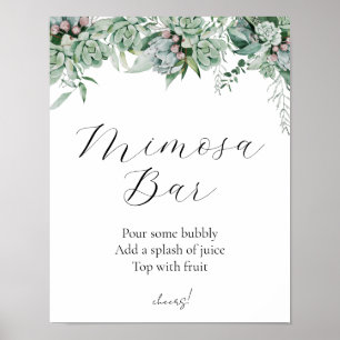 Succulent and Eucalyptus Greenery Bar Sign