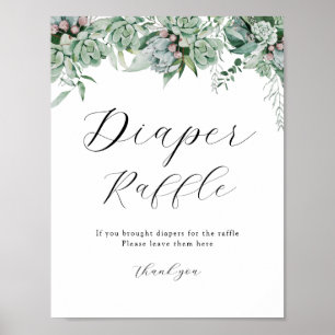 Succulent and Eucalyptus Greenery Raffle Sign